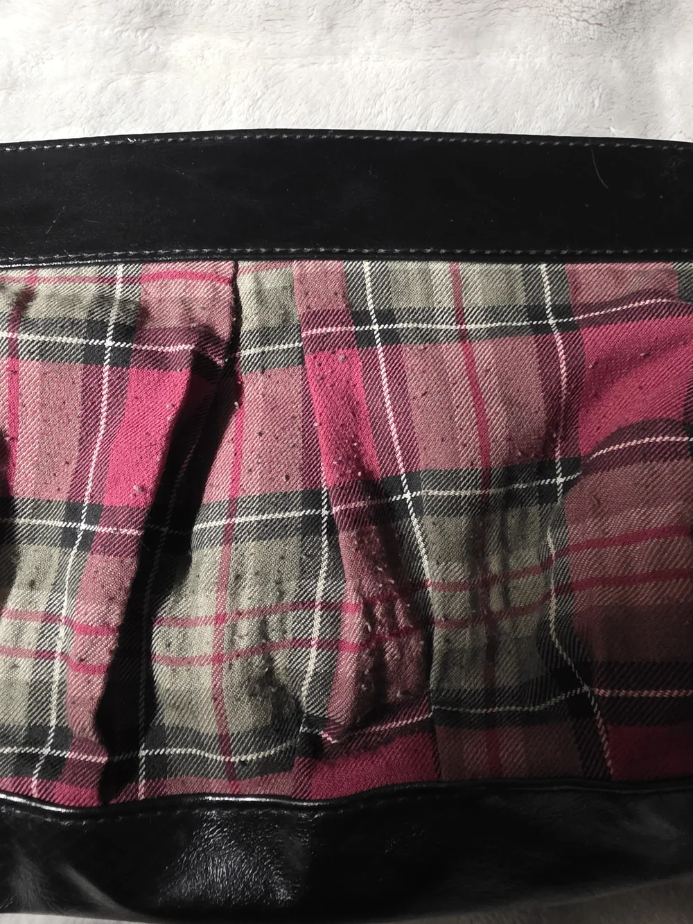 🎈5/$25- Miche Black Leather Trim Pink Plaid Small. **Shell Only**🎈